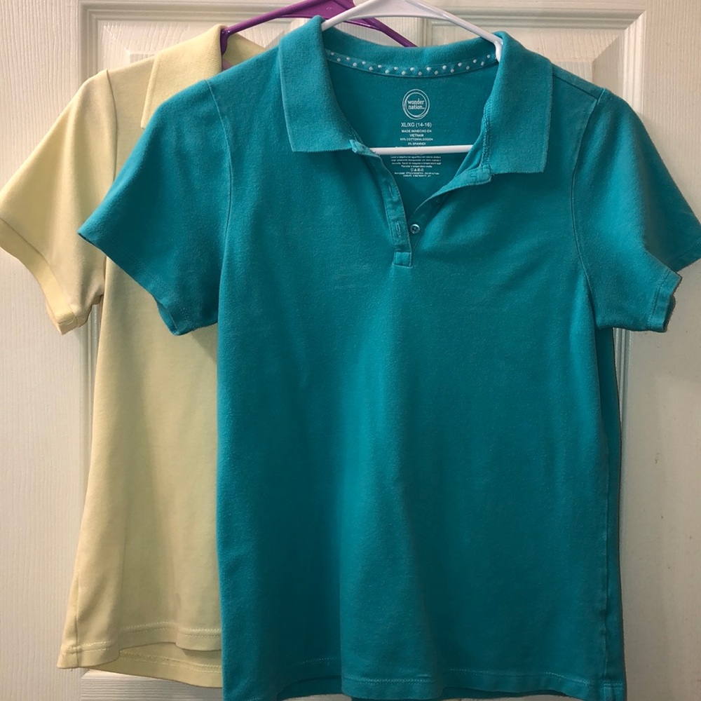 2 Girls Uniform Polo Shirts